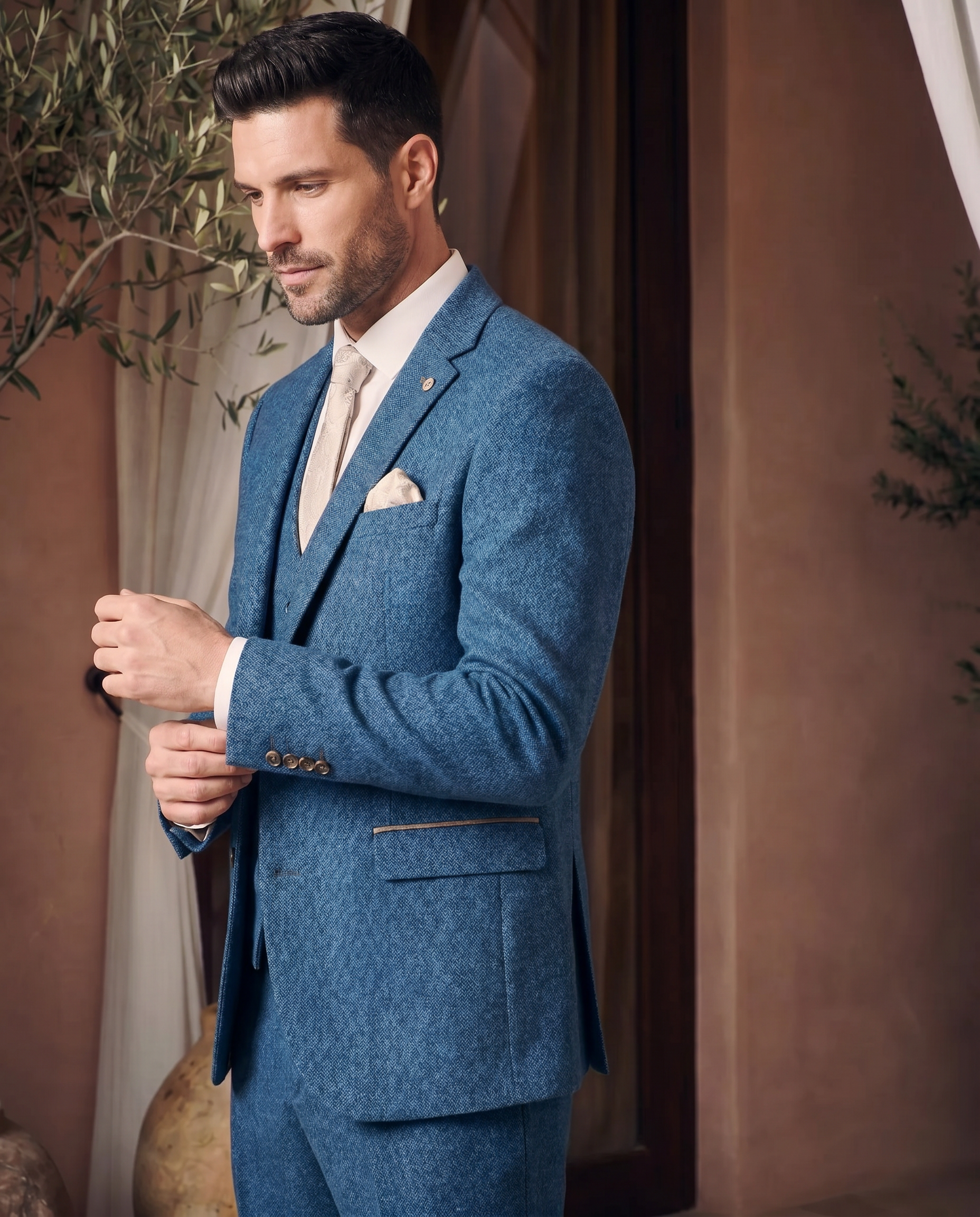 Father & Son - DION  Blue Tweed Check Suit