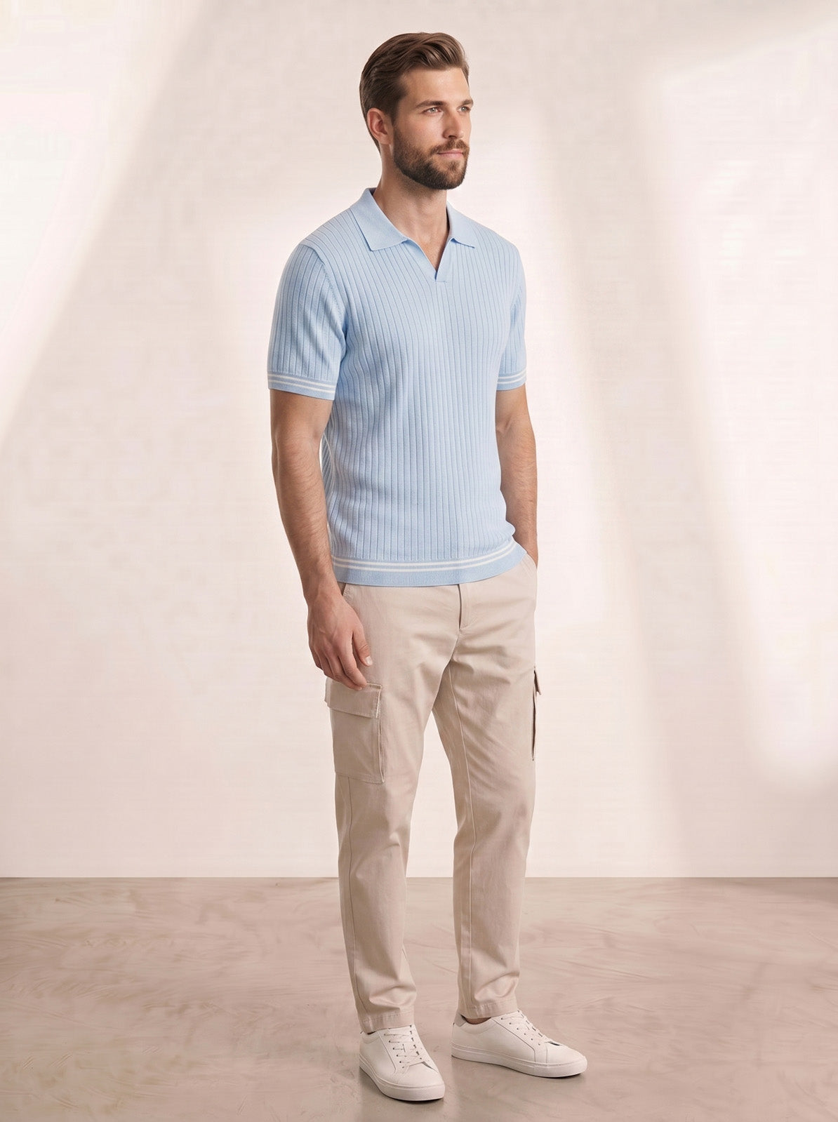 Esquire Contrast Trim Polo – Blue