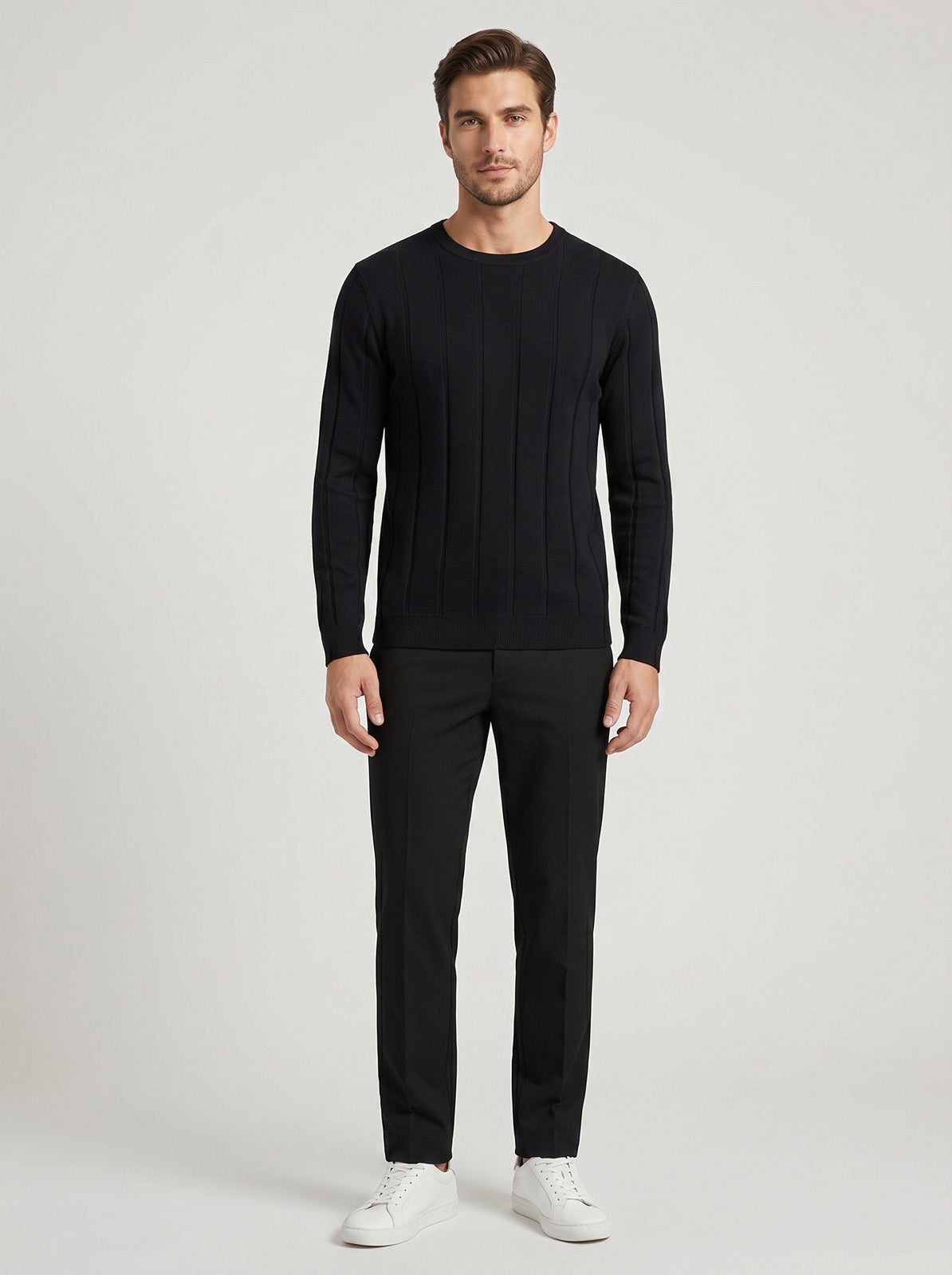 Esquire Ribbed Top - Black