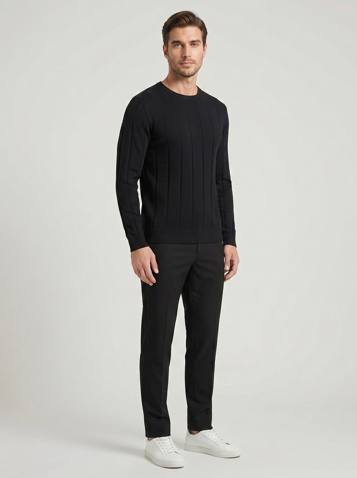 Esquire Ribbed Top - Black