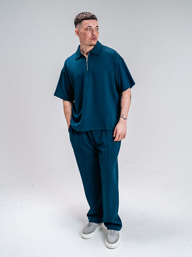 Esquires Quarter Zip Polo and Trousers set - Navy