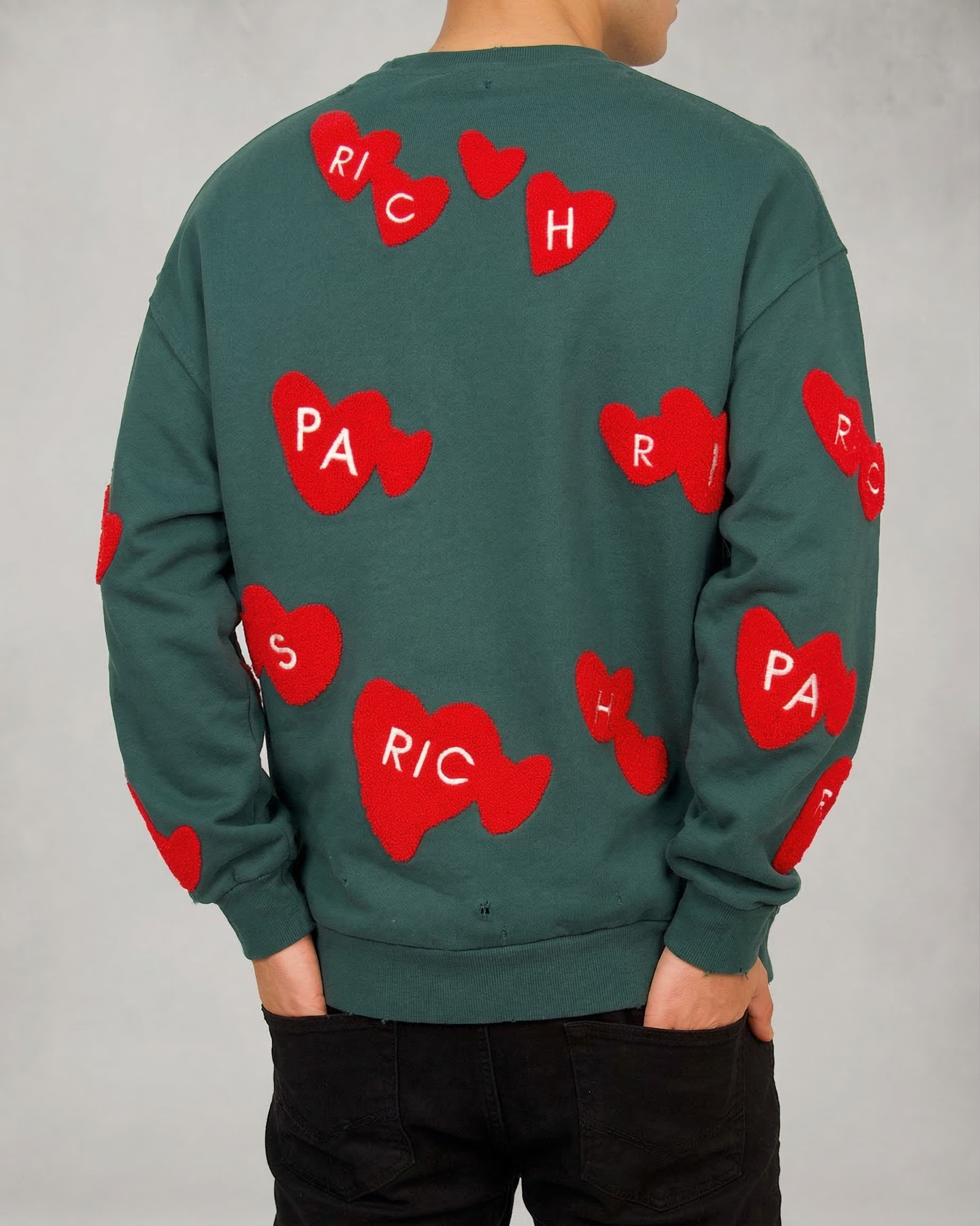 Paris Heart Patch Sweatshirt