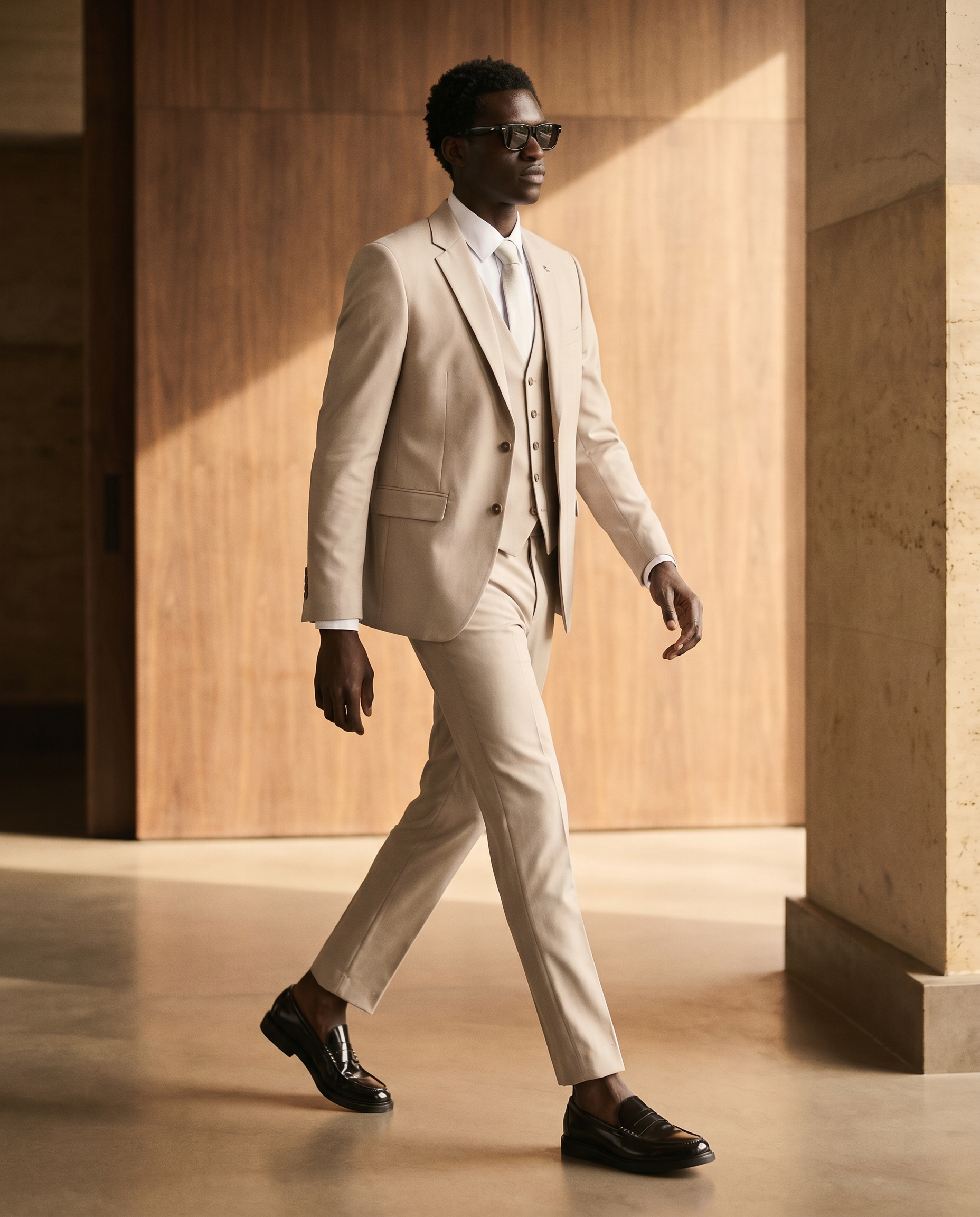 Father & Son - HM5 Stone Tailored Three Piece Suit