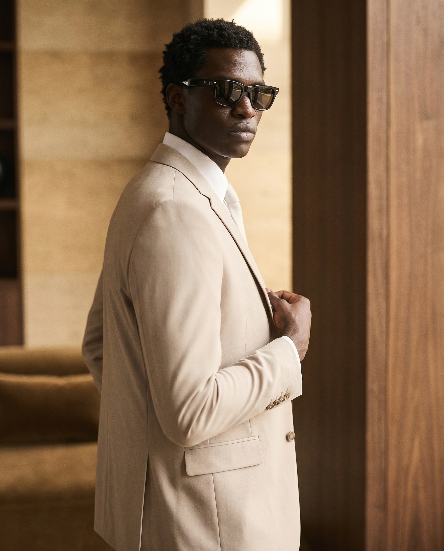 Father & Son - HM5 Stone Tailored Three Piece Suit
