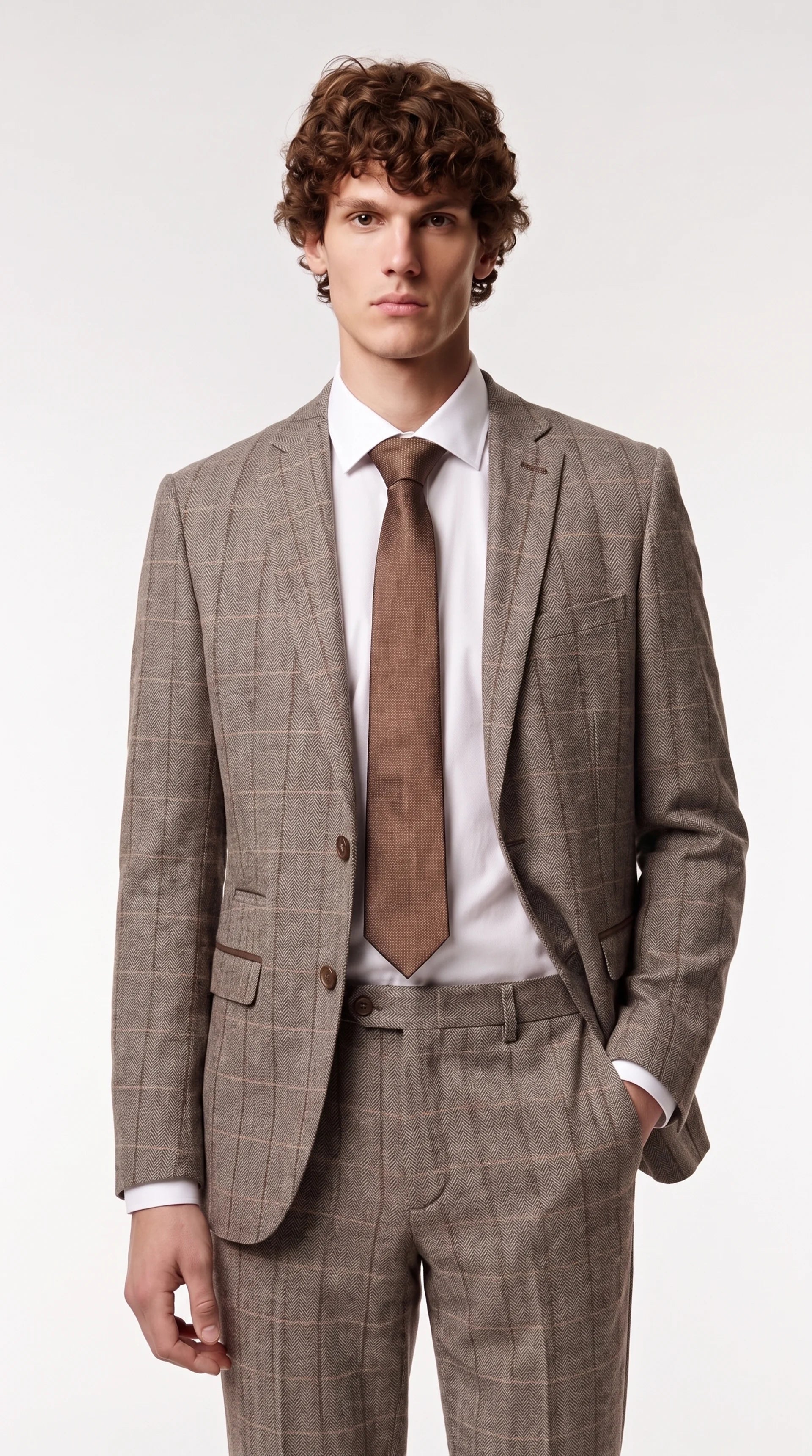 Harris Brown - Herringbone Tweed Check Two-Piece Suit