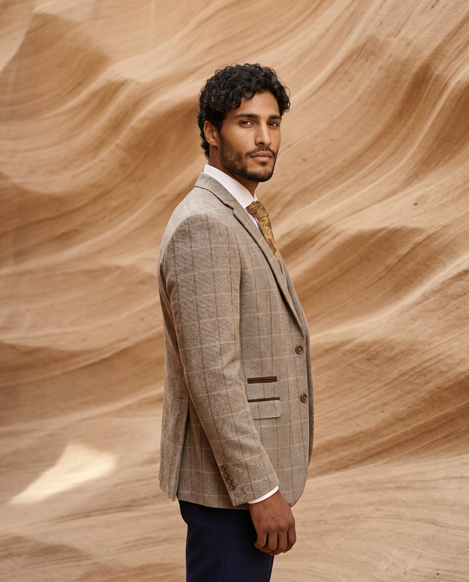 Harris Brown Tweed Suit with Mayfair Navy Trousers