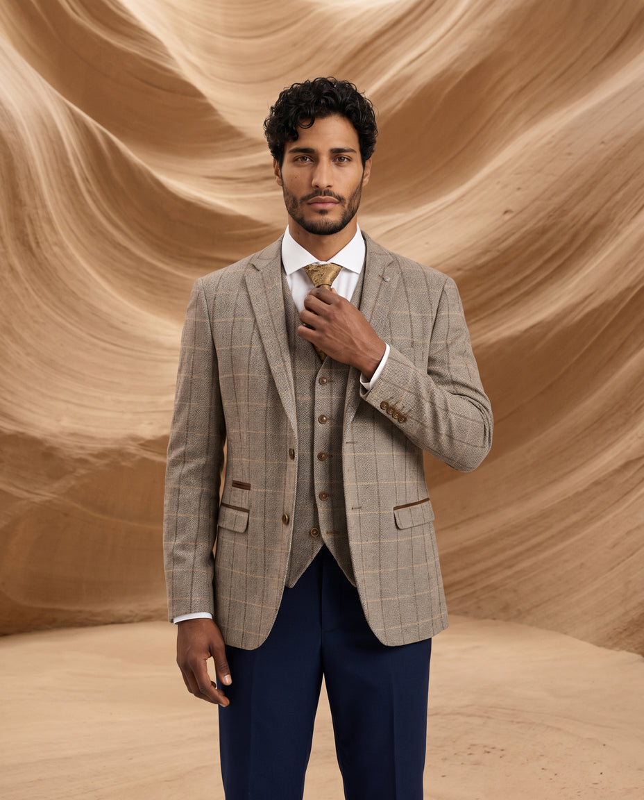 Harris Brown Tweed Suit with Mayfair Navy Trousers