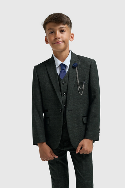 Caridi - Boys Olive Three Piece Suit