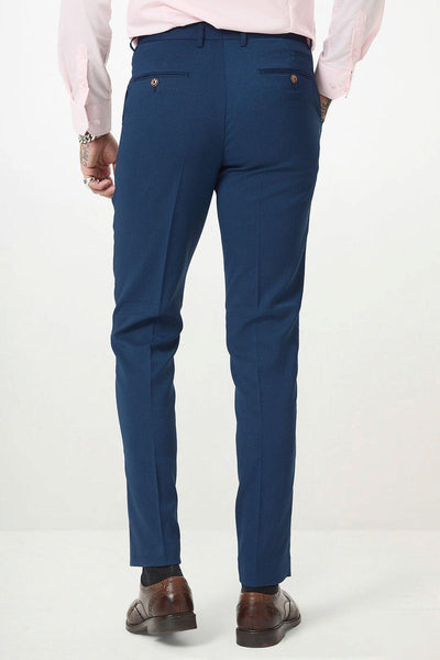MAX - Royal Blue Trousers With Contrast Buttons
