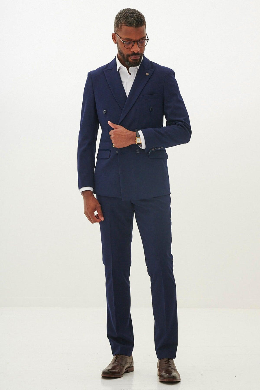 Bromley - Navy Double Breasted Two Piece Suit