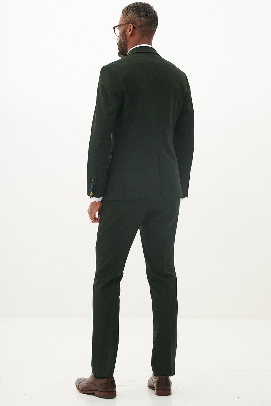 Bromley - Olive Green Double Breasted Two Piece Suit