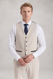 Regent - Men's Cream Check Waistcoat