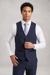 REGENT - MEN'S NAVY CHECK WAISTCOAT