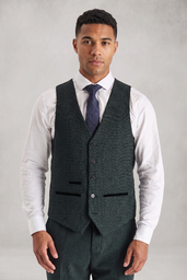REGENT - MEN'S OLIVE CHECK WAISTCOAT
