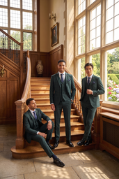 REGENT OLIVE CHECK THREE PIECE SUIT