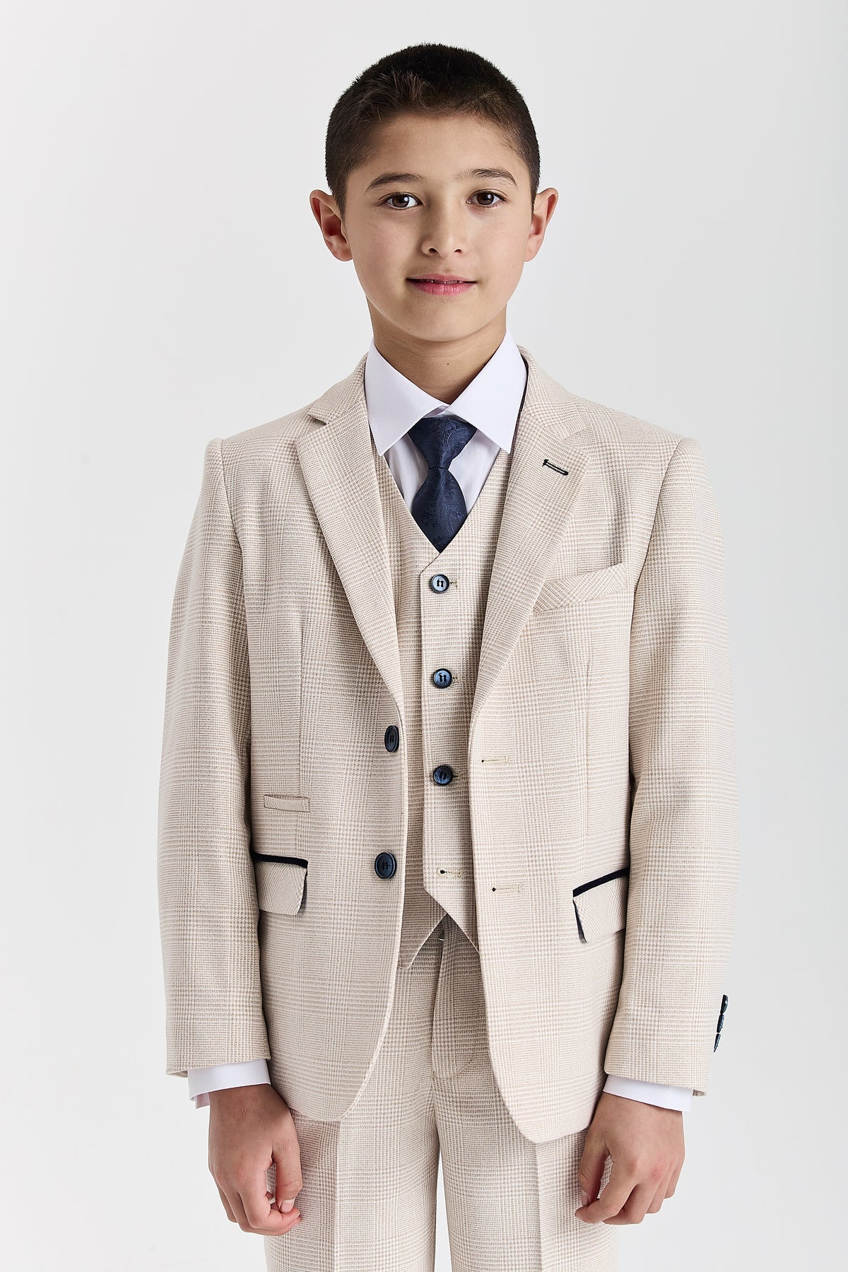 DEVICE - BOY'S REGENT CREAM THREE PIECE SUIT