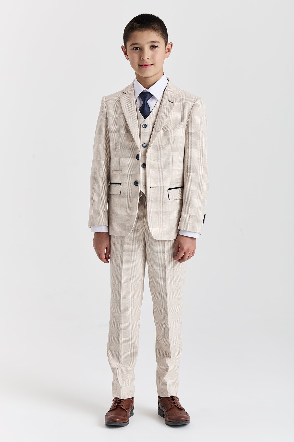 DEVICE - BOY'S REGENT CREAM THREE PIECE SUIT