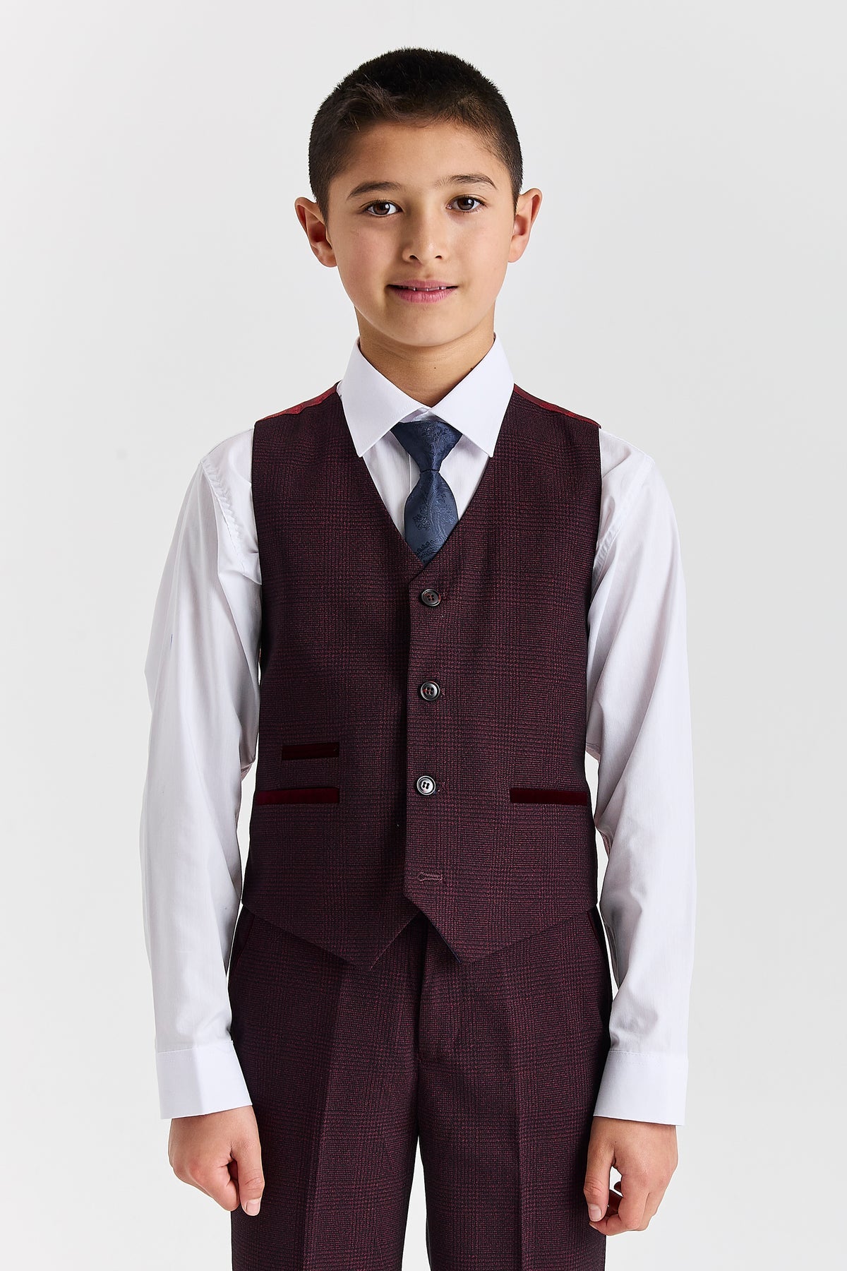 DEVICE - BOY'S REGENT WINE THREE PIECE SUIT
