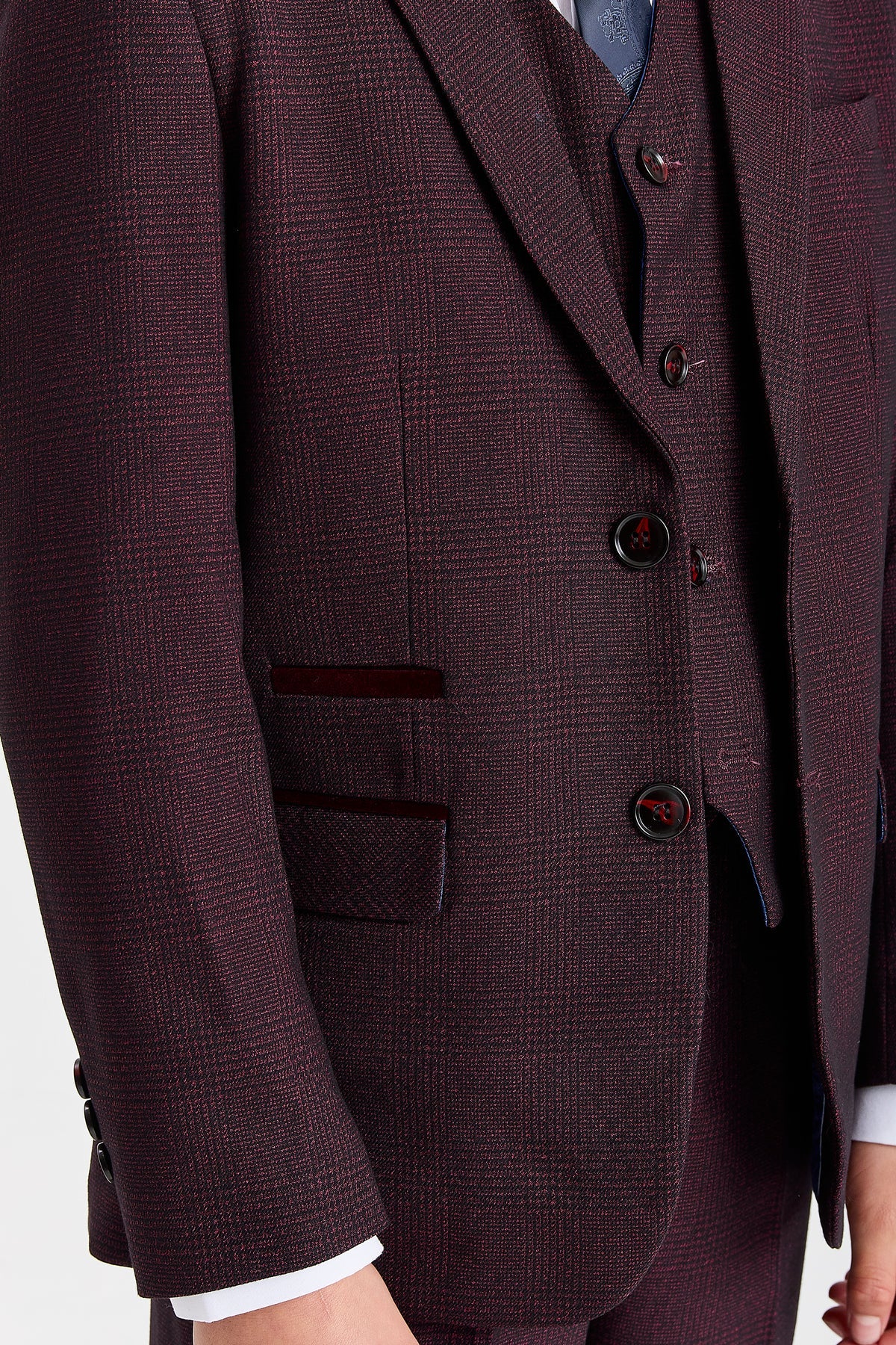 DEVICE - BOY'S REGENT WINE THREE PIECE SUIT