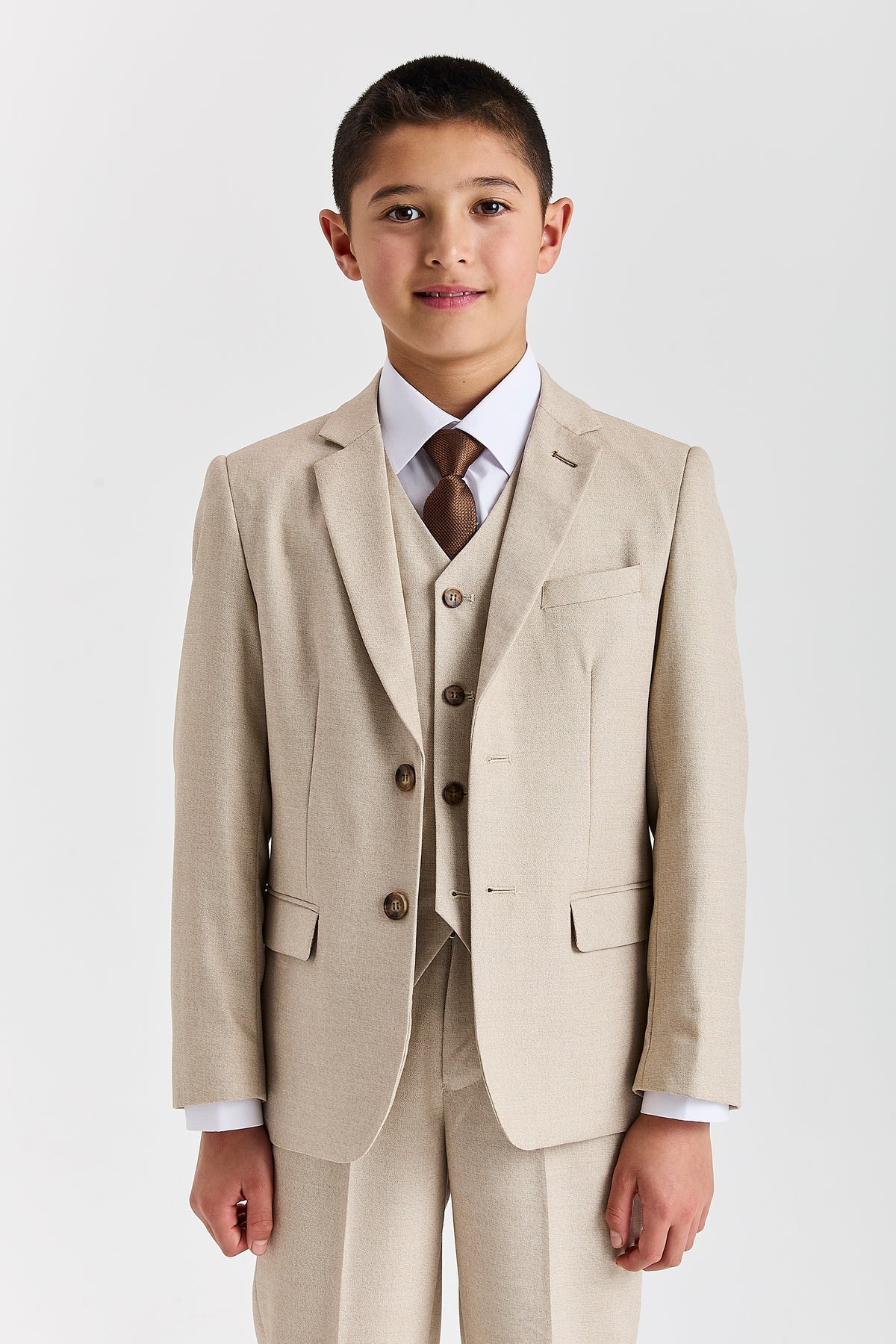 DEVICE - BOY'S BELMONT BEIGE THREE PIECE SUIT