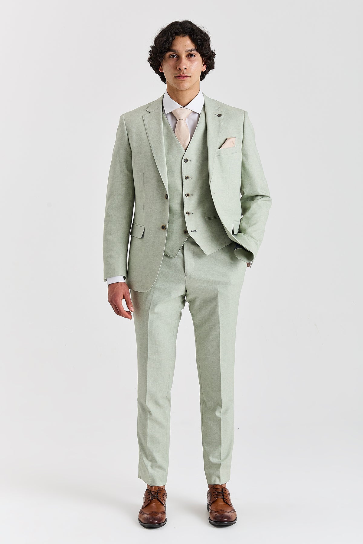 Belmont - Sage Mens Three Piece Suit