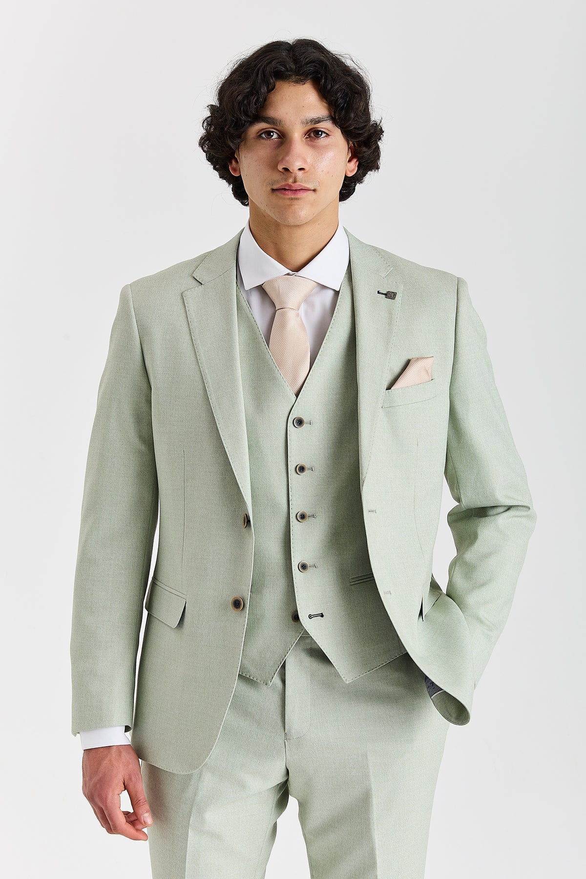 Belmont - Sage Mens Three Piece Suit