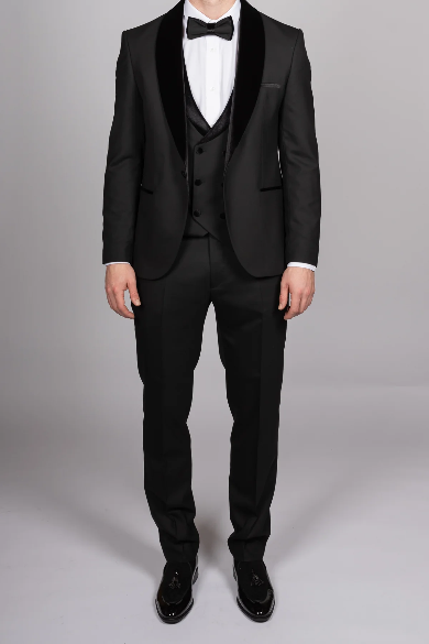 BLACK VELVET SHAWL LAPEL TUXEDO