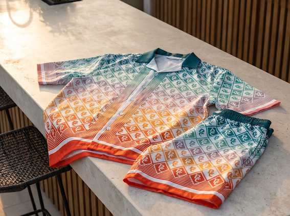 Multi Gradient RC Monogram Shirt & Short Set