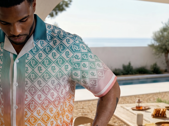 Multi Gradient RC Monogram Shirt & Short Set