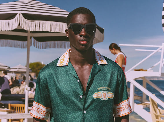 Green RC Monogram Resort Shirt & Short Set