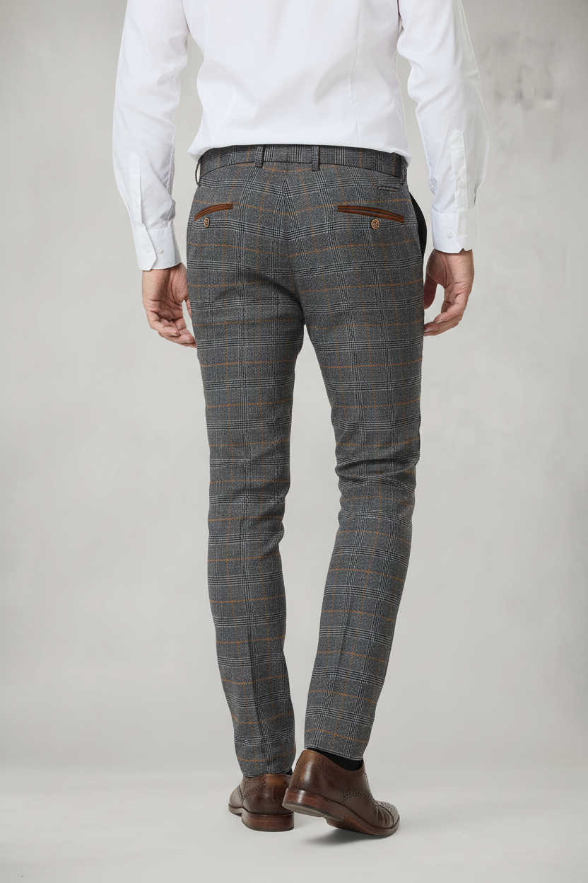 Jenson - Grey Check Trousers