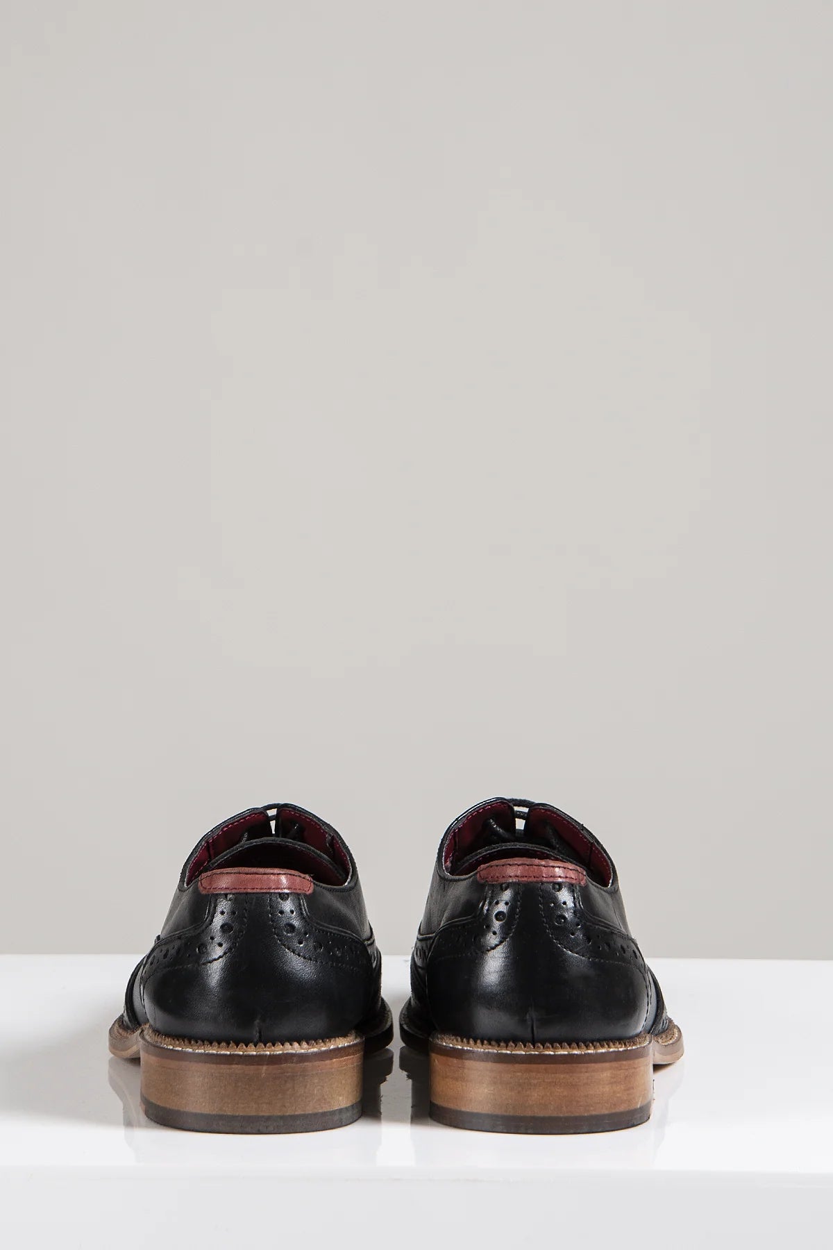 Larkin - Black Leather Brogue Shoe