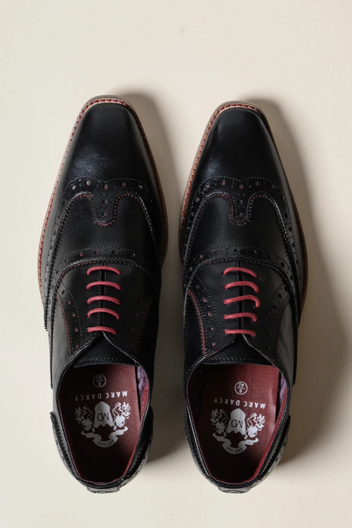 Marco - Black Bordeaux Leather Wingtip Oxford Shoe