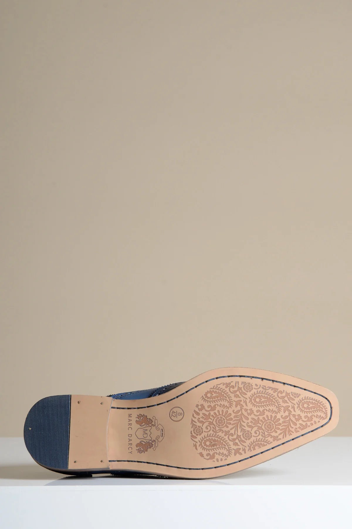 Marco - Navy Blue Leather Wingtip Oxford Shoe