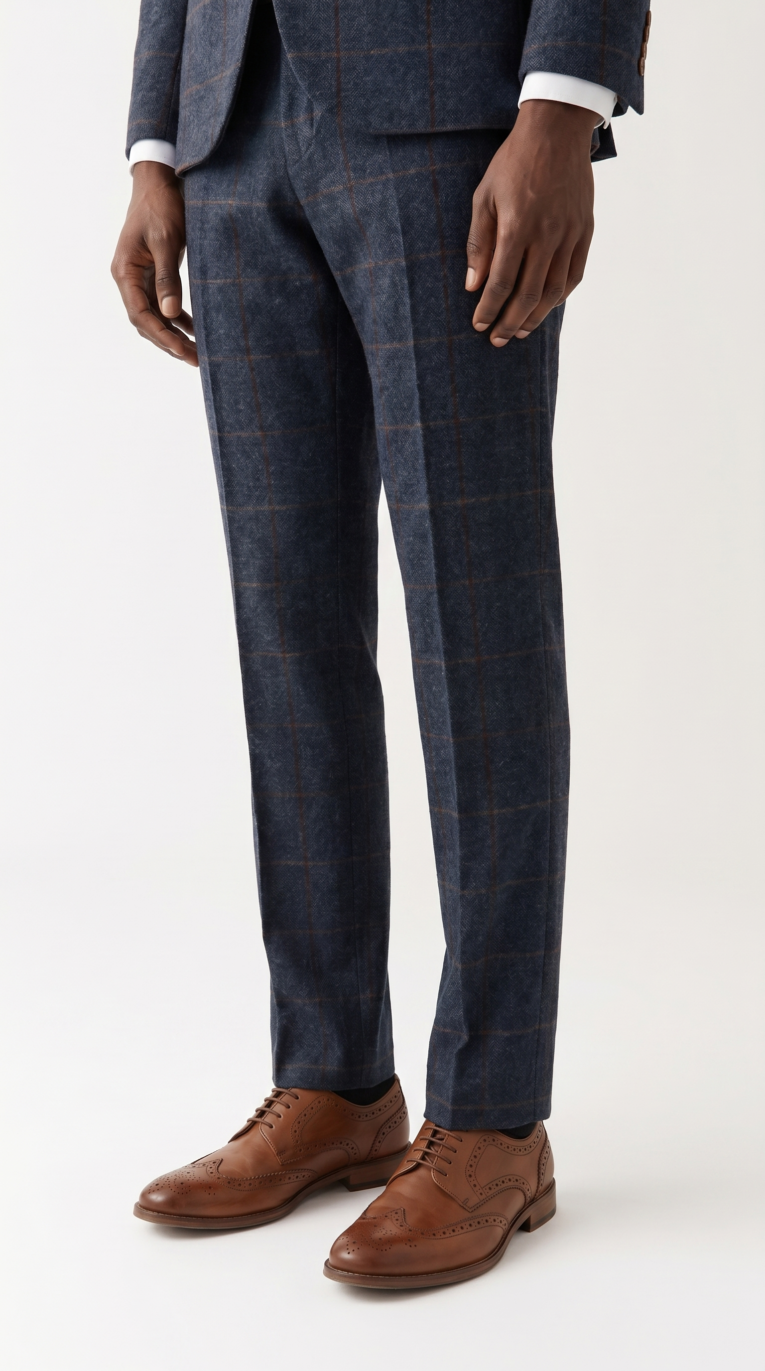 Madrid Navy Tweed Check Two-Piece Suit