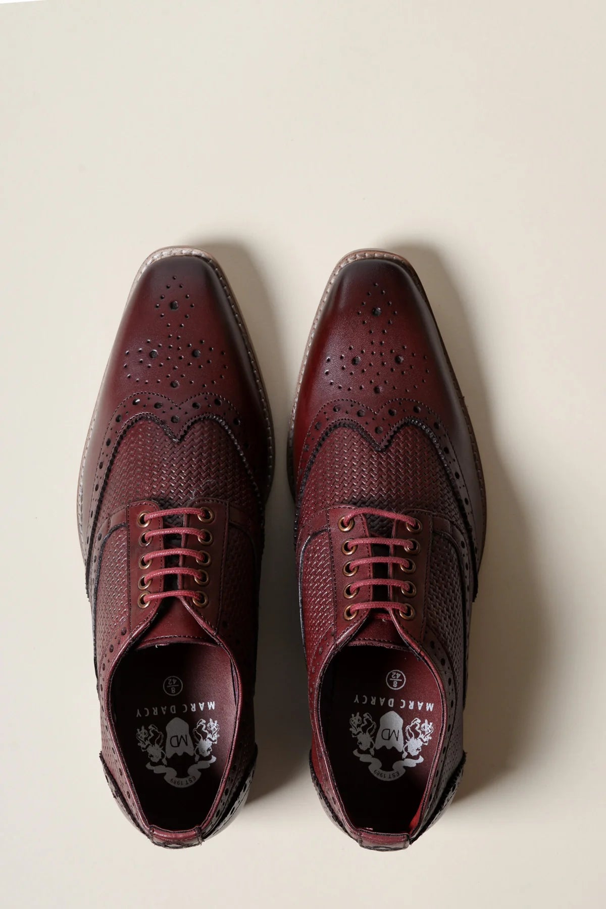 Brandon - Bordeaux Burgundy Leather Wingtip Brogue Shoe
