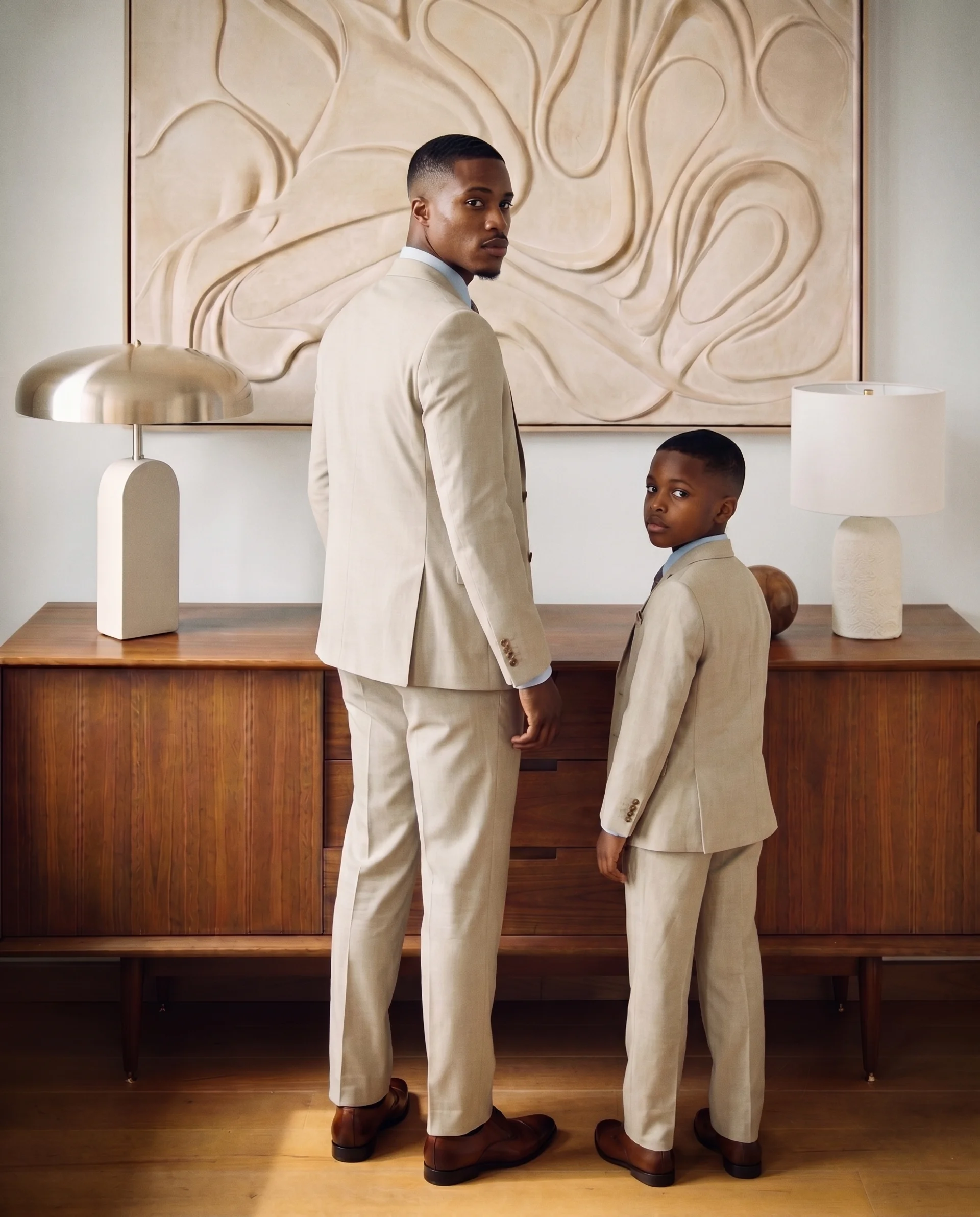 Father & Stone - Bromley Stone Check Print Three Piece Suit