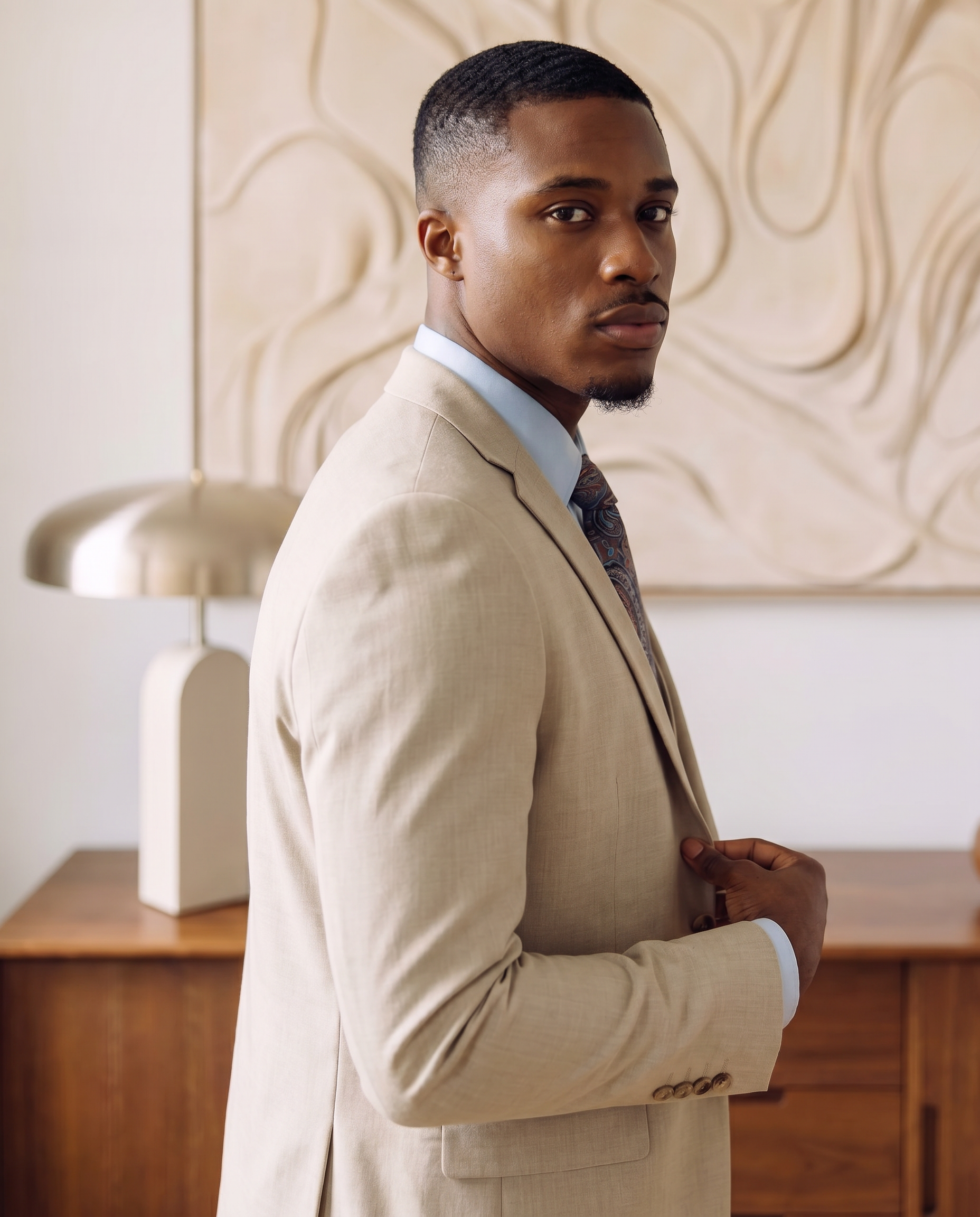 Father & Stone - Bromley Stone Check Print Three Piece Suit
