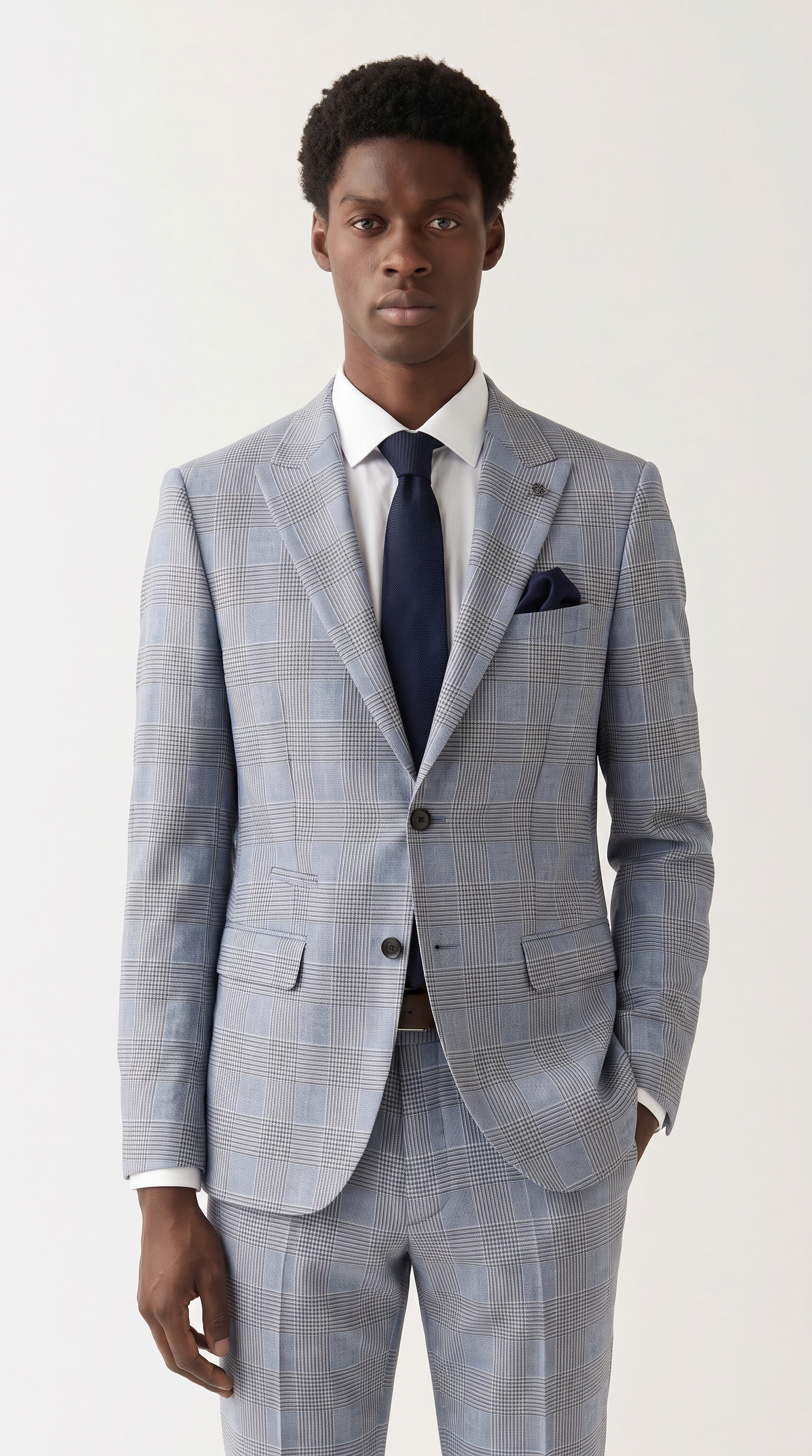 Mark - Sky Blue Check Two-Piece Suit