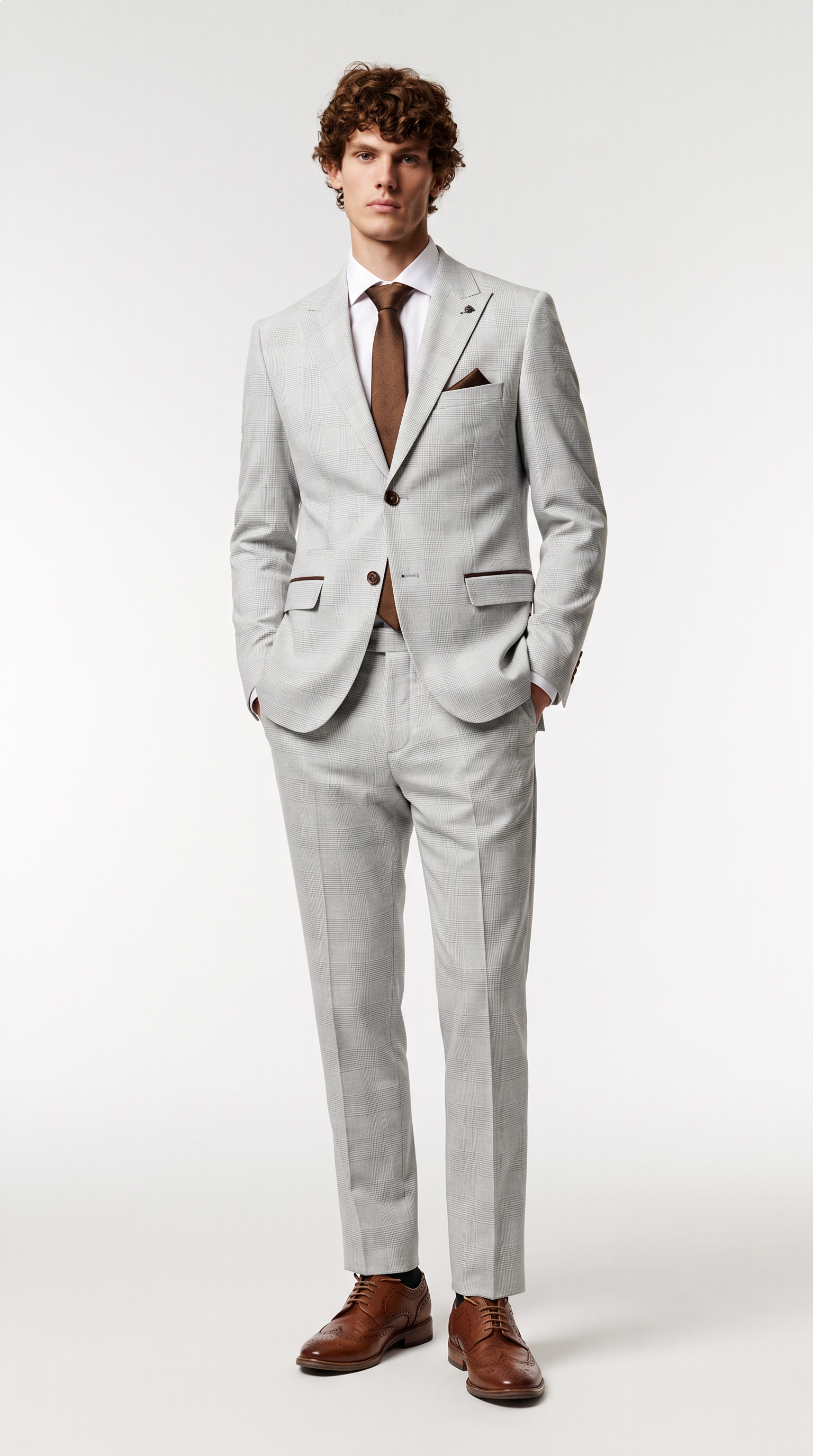 Mark - Stone Check Two Piece Suit