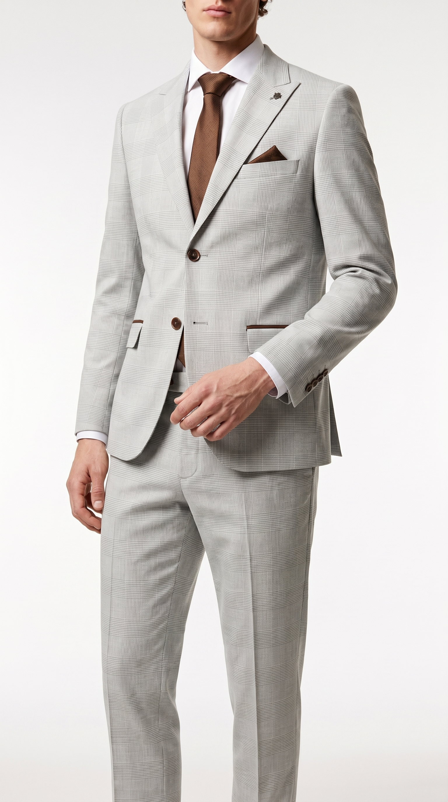 Mark - Stone Check Two Piece Suit