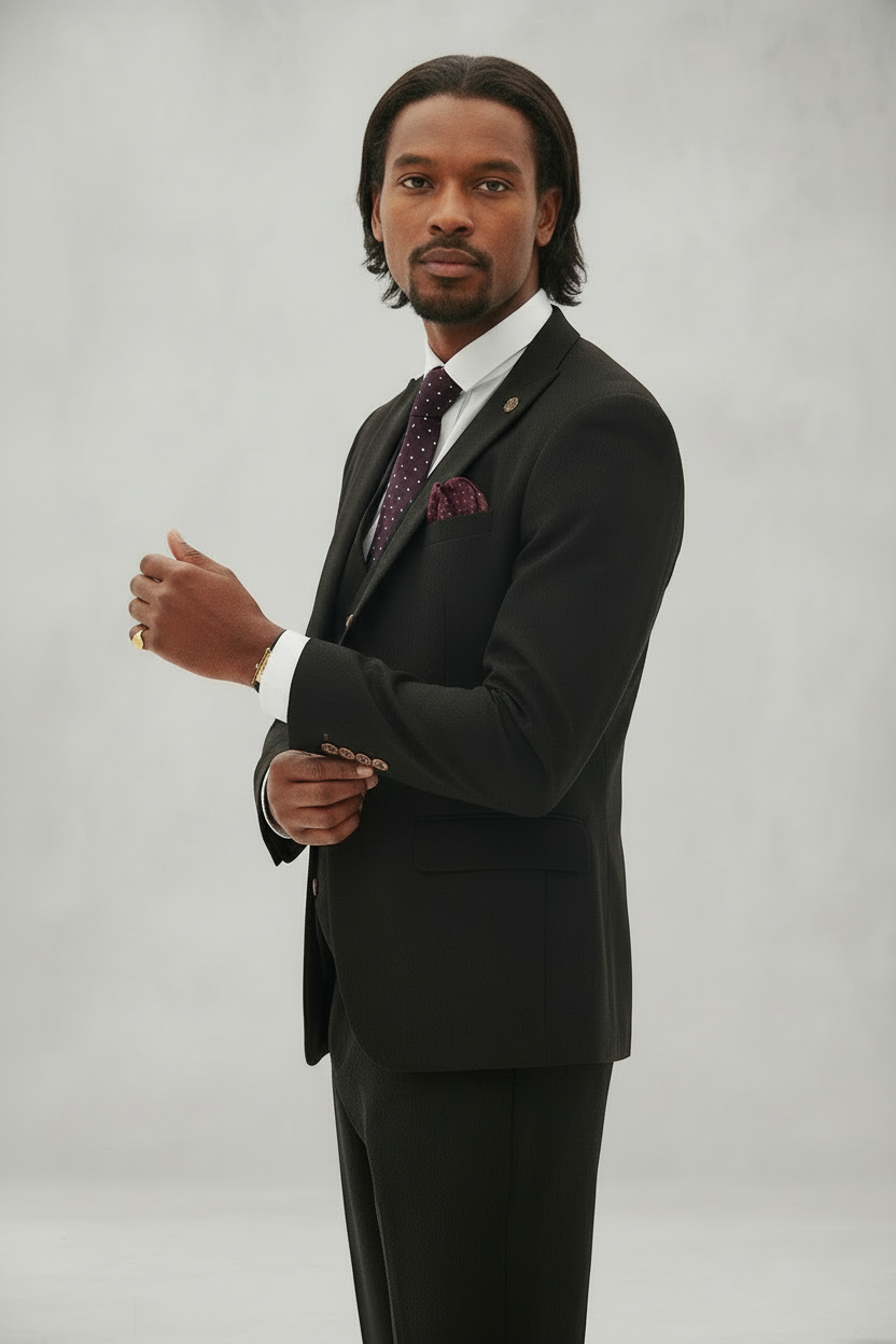 Max - Black Blazer With Contrast Buttons