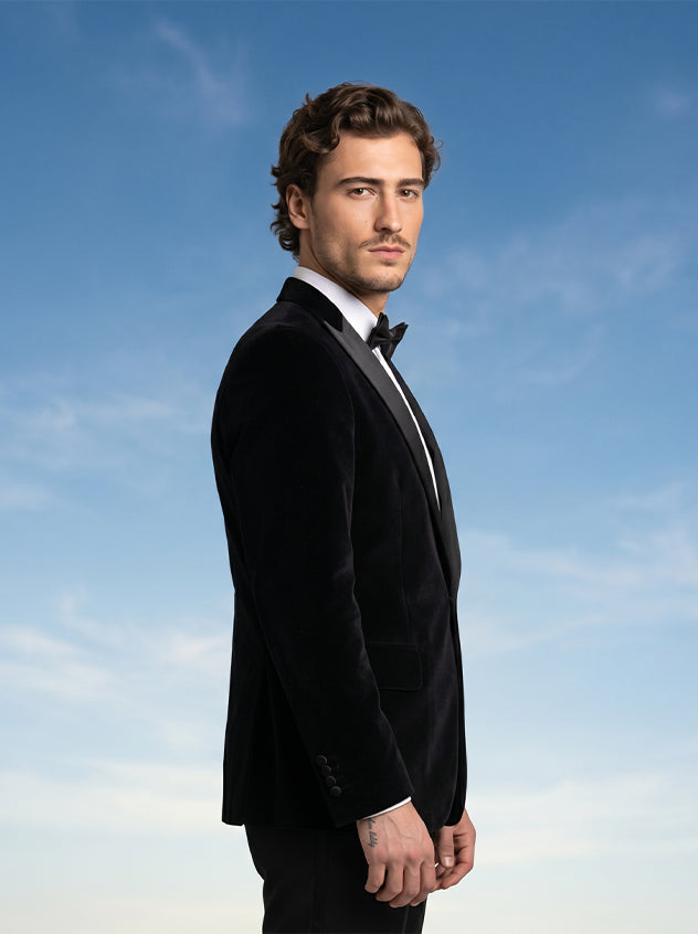 Esquire - Black Lightweight Velvet Tuxedo Blazer