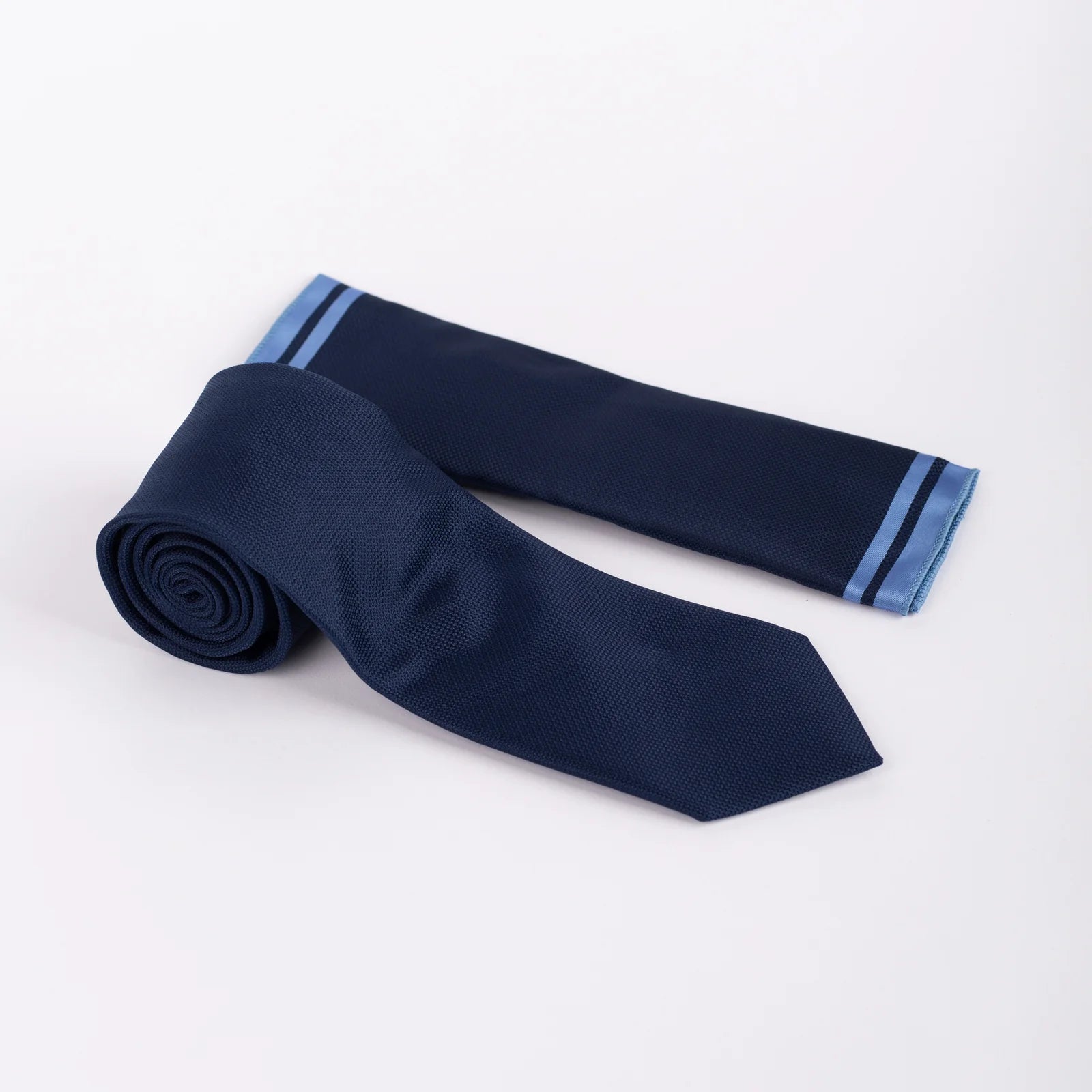 Textured - Tie & Pocket Square Set in Navy