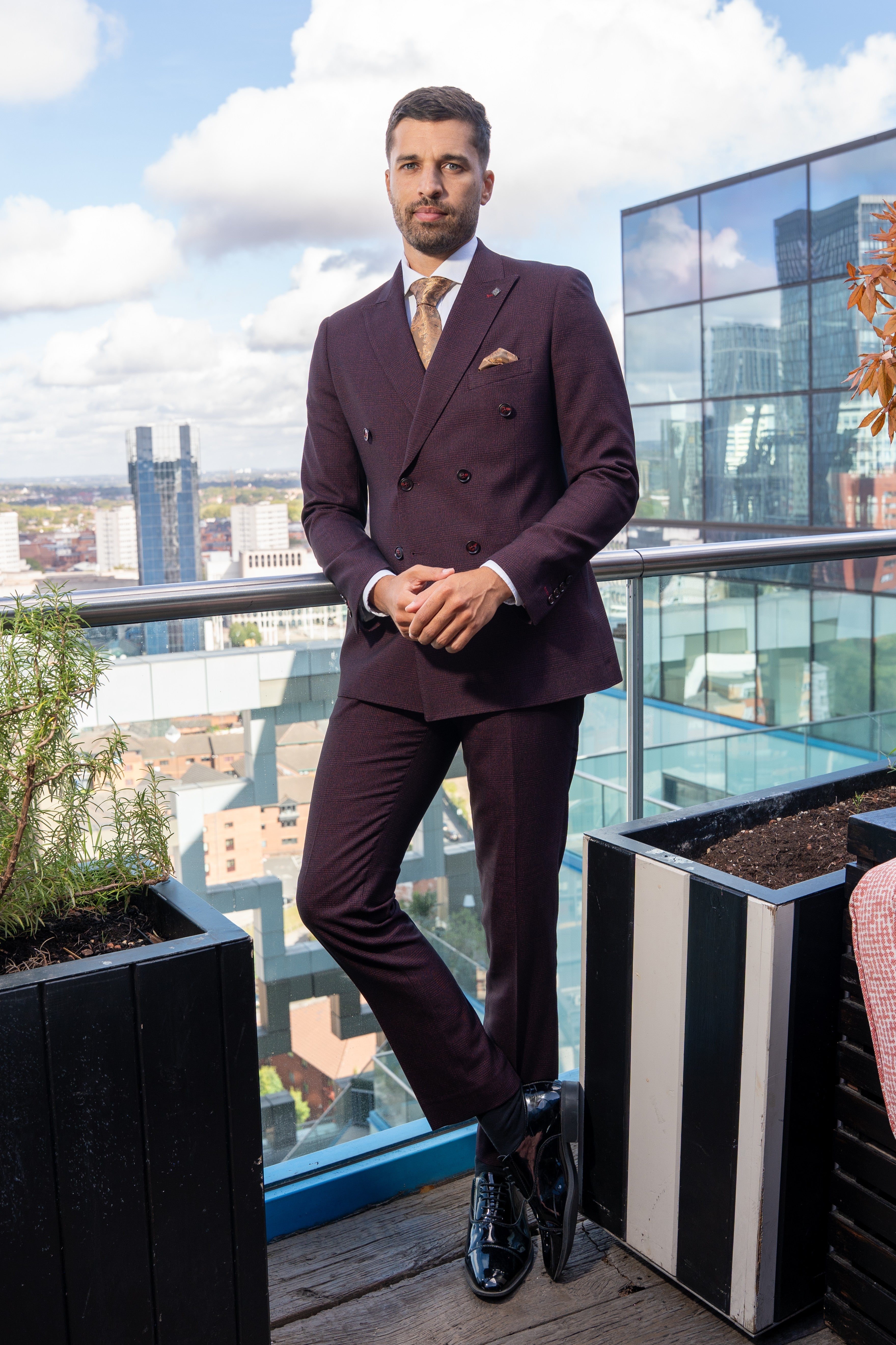 Regent Wine double breasted suit - lifestyle