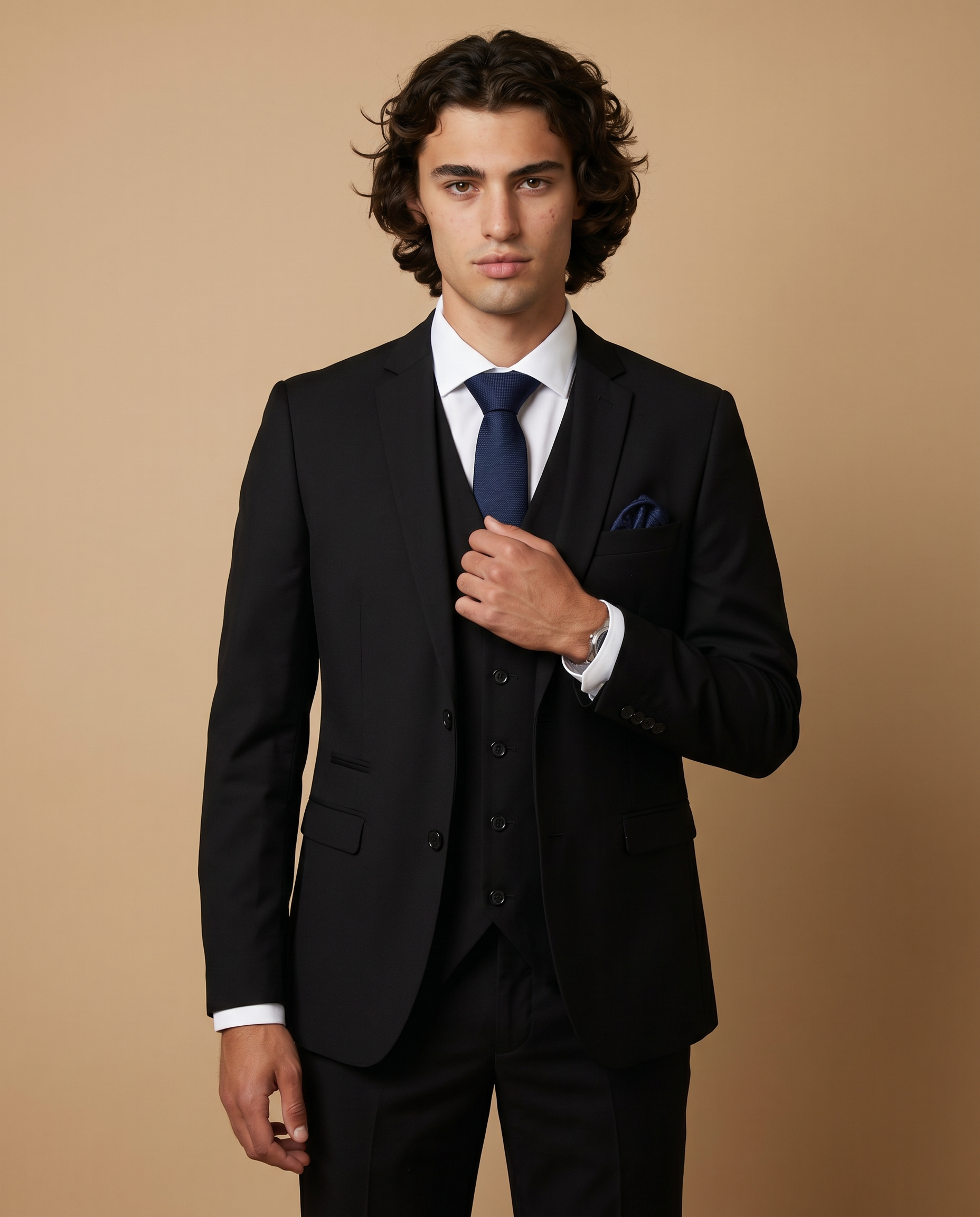 Parker - Black Three Piece Prom Suit