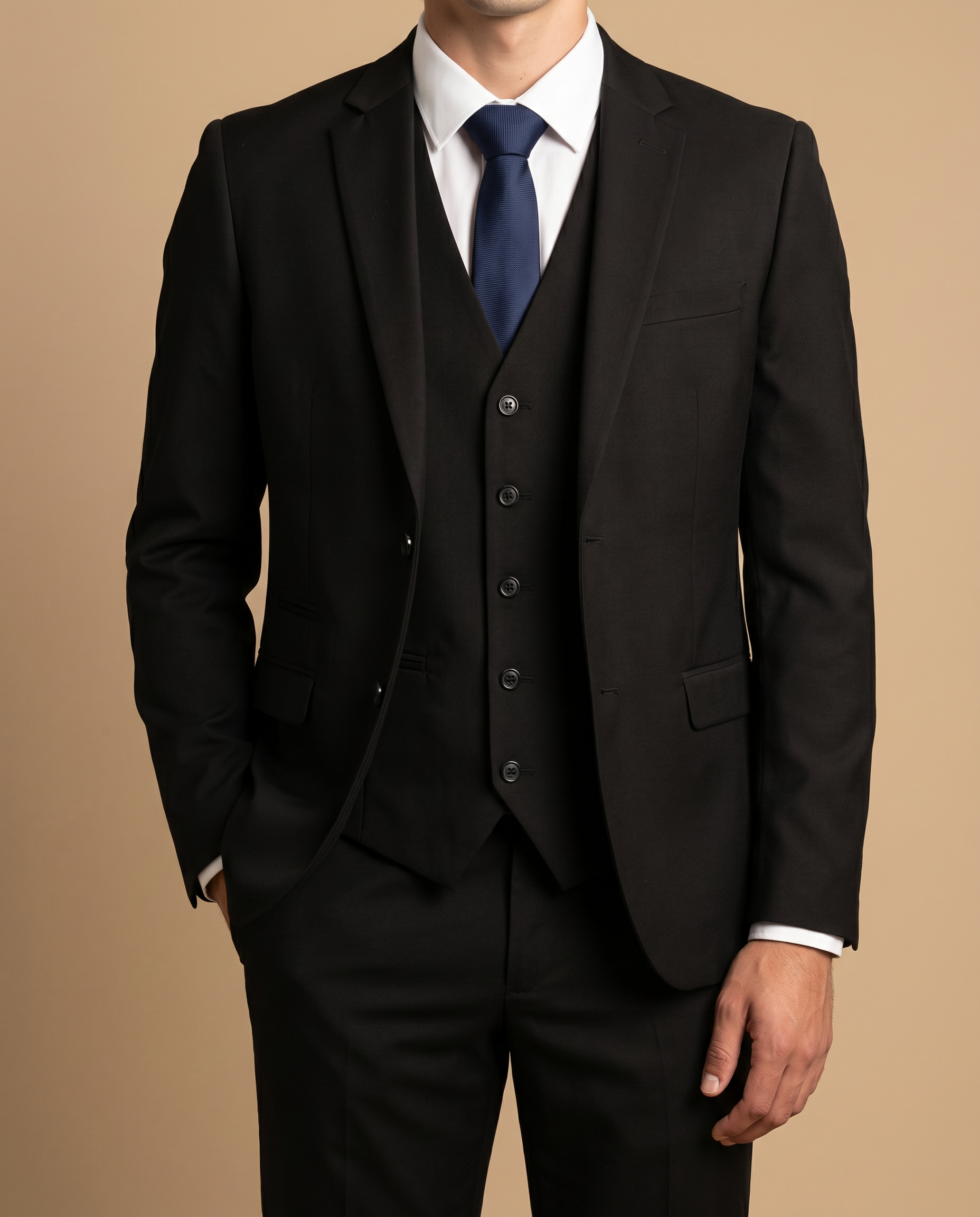 Parker - Black Three Piece Prom Suit