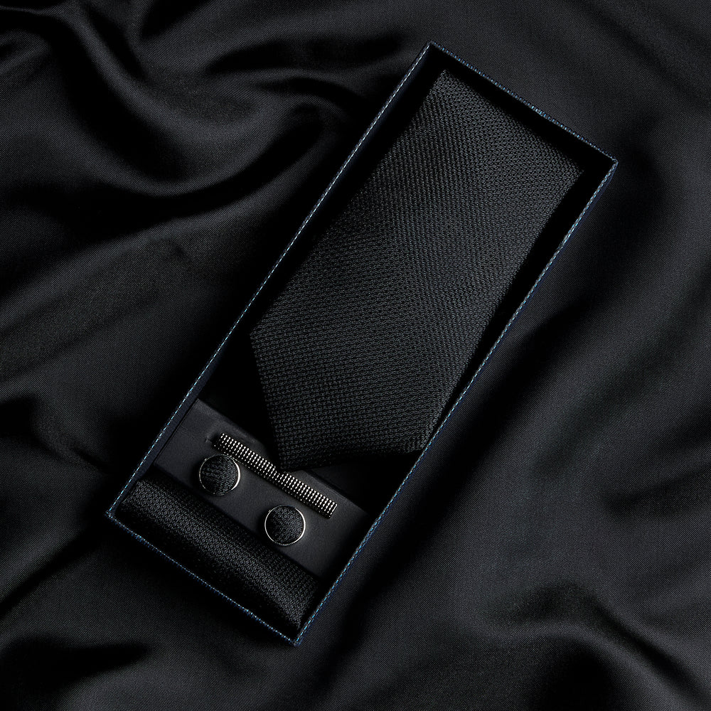 Paul Andrew - Black Textured Tie Set