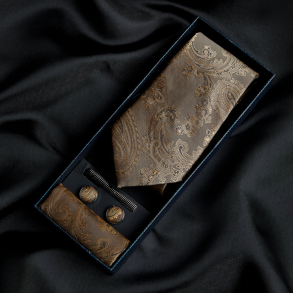 Paul Andrew - Brown Paisley Tie Set