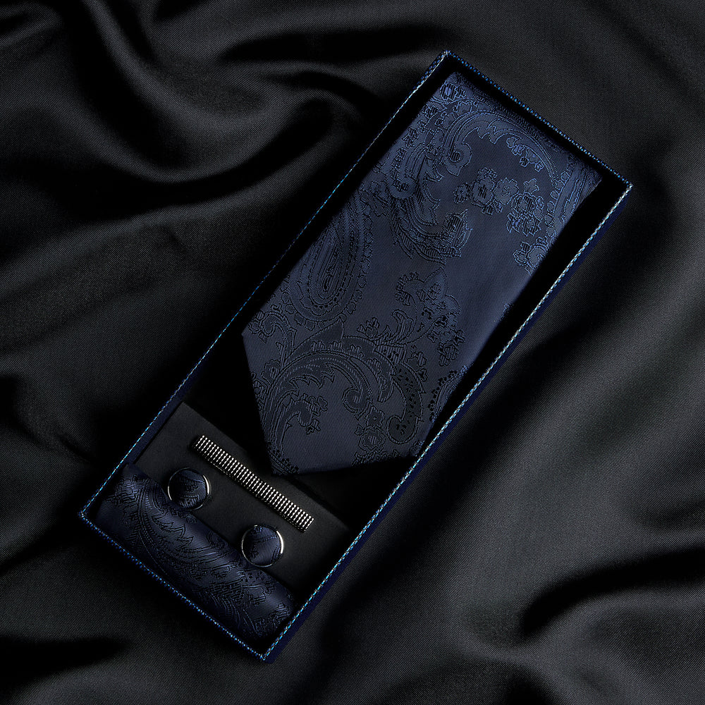 Paul Andrew - Dark Navy Paisley Tie Set